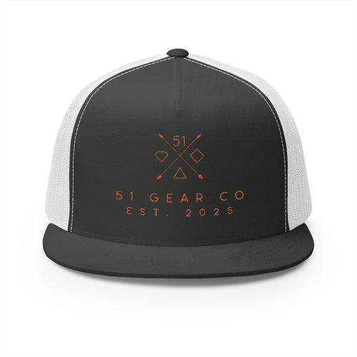 Ember Logo Trucker Cap — Retro Outdoor 5-Panel Mesh Hat